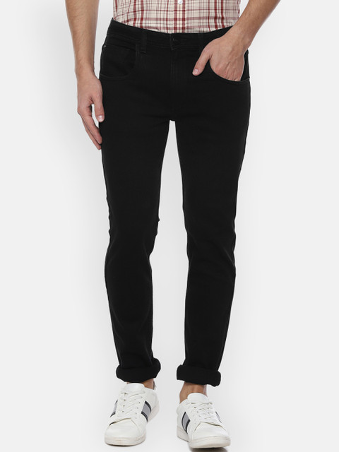 

V Dot Men Black Slim Fit Mid-Rise Clean Look Stretchable Jeans