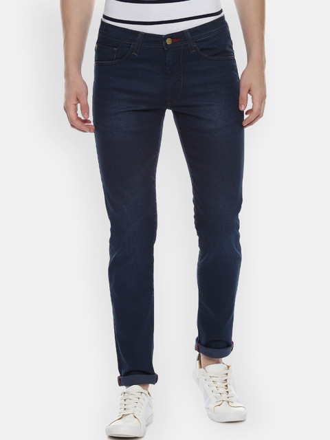 

Allen Solly Men Navy Blue Skinny Fit Mid-Rise Clean Look Stretchable Jeans
