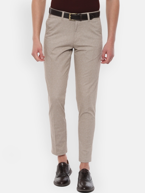 

V Dot Men Beige Slim Fit Solid Regular Trousers