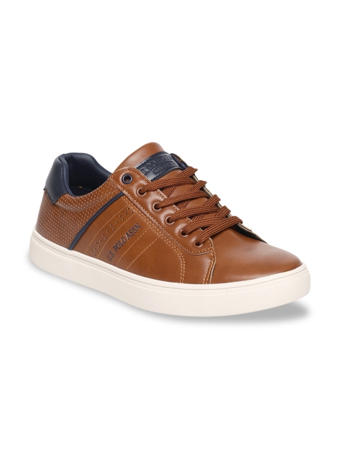 

U.S. Polo Assn. Men Tan Brown Colourblocked Sneakers