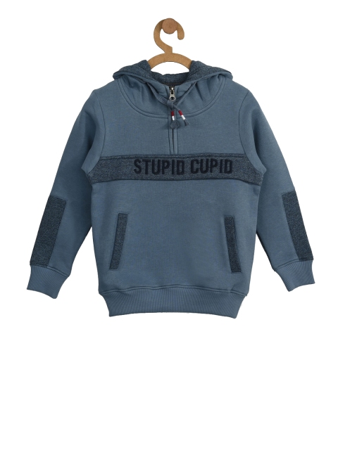 

Stupid Cupid Boys Grey Embroidered Hooded Sweatshirt