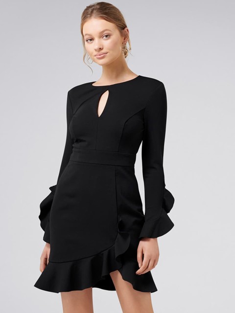 

Forever New Women Solid Black Fit and Flare Dress