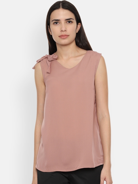 

Van Heusen Woman Nude Pink Solid A-Line Top