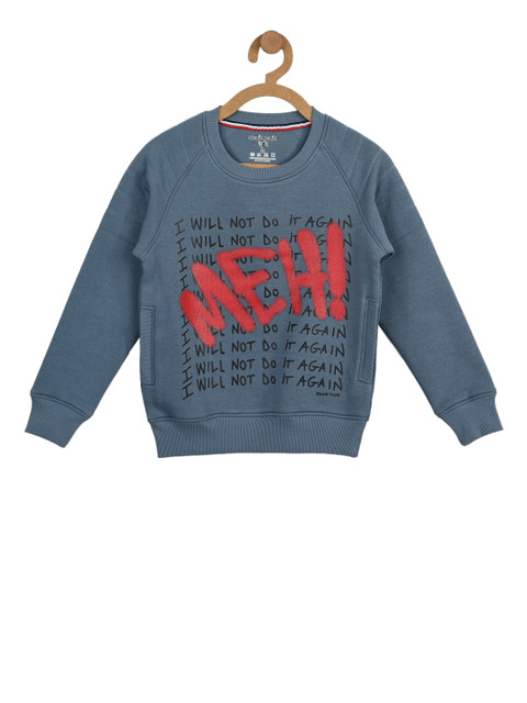 

Stupid Cupid Boys Grey Printed Sweatshirt