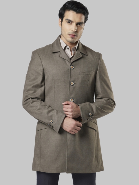 

Raymond Men Brown Solid Single-Breasted Overcoat