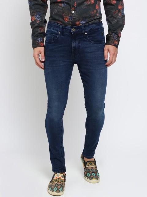 

Breakbounce Men Blue Skinny Fit Mid-Rise Clean Look Stretchable Jeans