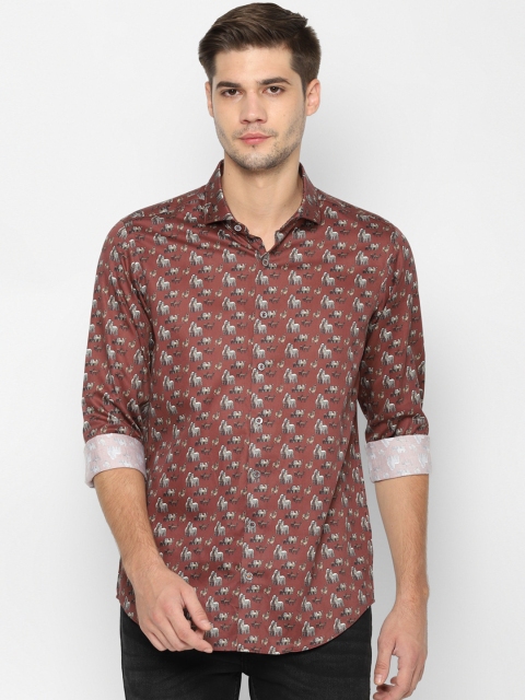 

SIMON CARTER LONDON Men Brown Slim Fit Printed Casual Shirt
