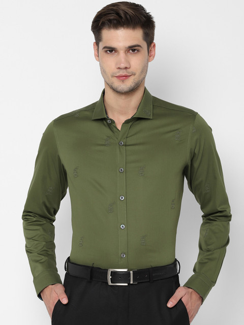 

SIMON CARTER LONDON Men Green Slim Fit Solid Formal Shirt