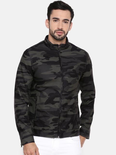 

The Indian Garage Co Men Green Camouflage Insulator Jacket