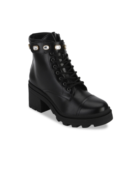 

Truffle Collection Women Black Solid Heeled Boots