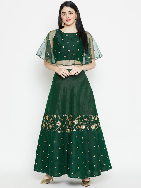 

studio rasa Green Ready to Wear Lehenga with Blouse