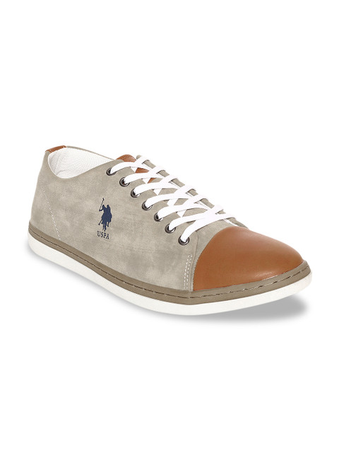 

U.S. Polo Assn. Men Tan Colourblocked Sneakers
