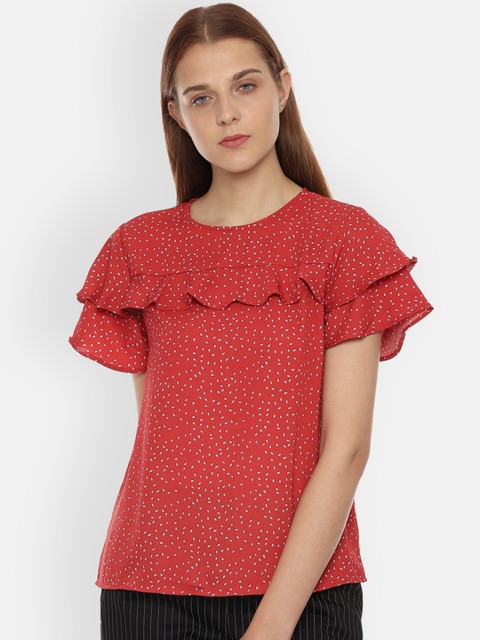 

Van Heusen Woman Women Red Printed A-Line Top