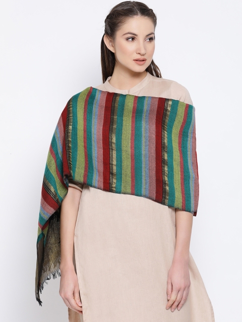 

SHINGORA Women Multicoloured Striped Stole, Multi