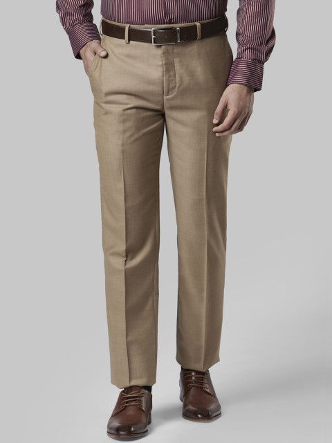 

Raymond Men Khaki Regular Fit Solid Formal Trousers