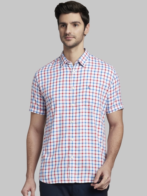 

Parx Men Red & Blue Slim Fit Checked Casual Shirt