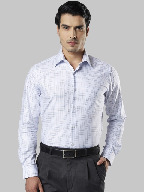 

Raymond Men Off-White Regular Fit Checked Formal Shirt