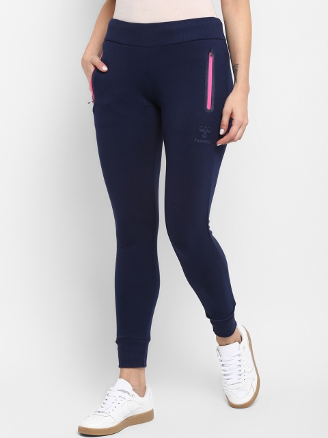 

hummel Women Navy Blue Solid Joggers