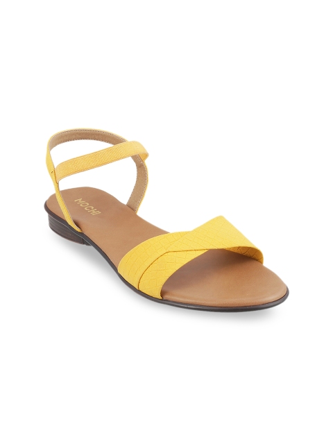 

Mochi Women Yellow Solid Open Toe Flats