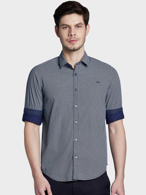

ColorPlus Men Navy Blue Slim Fit Printed Casual Shirt