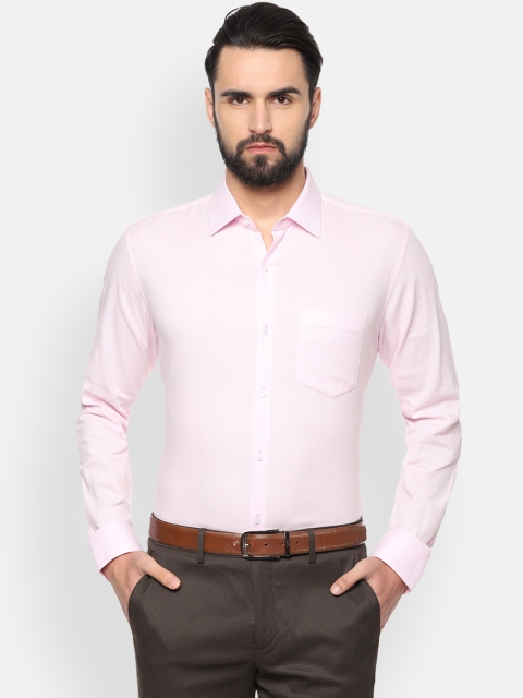

Van Heusen Men Pink Slim Fit Self Design Formal Shirt