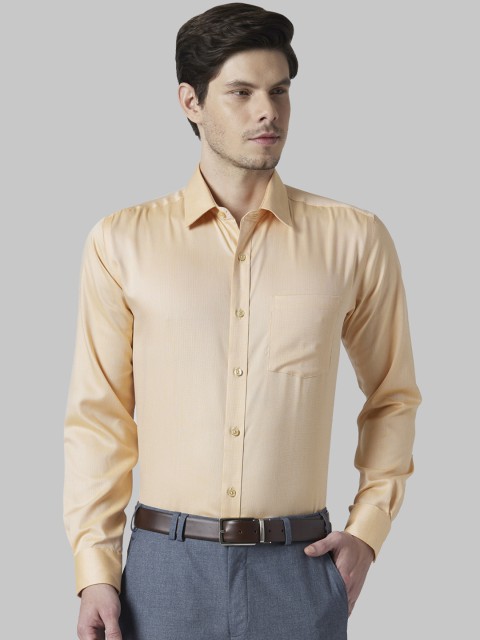 

Park Avenue Men Orange Regular Fit Self-Checked Formal Shirt
