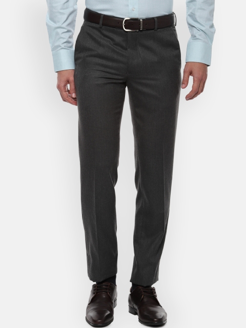 

Van Heusen Men Grey Slim Fit Solid Formal Trousers