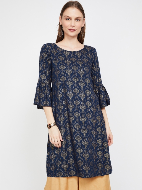 

Melange by Lifestyle Women Navy Blue Printed A-Line Kurta