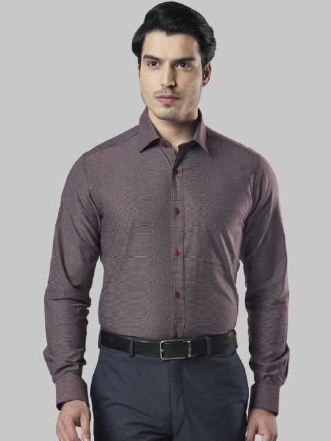 

Raymond Men Maroon Slim Fit Self Design Formal Shirt