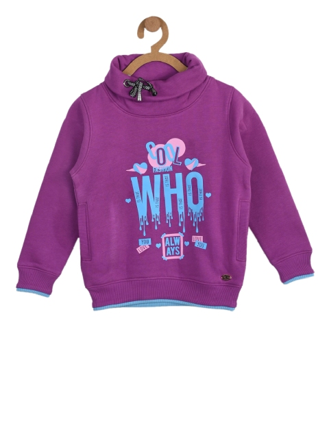 

Stupid Cupid Girls Purple Printed Sweatshirt