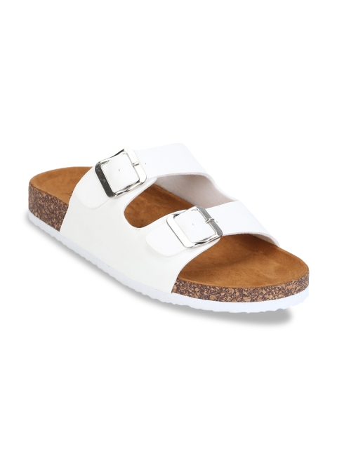 

Truffle Collection Women White Solid Open Toe Flats