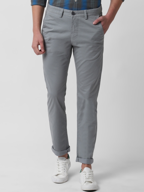 

Peter England Casuals Men Grey Slim Fit Solid Chinos