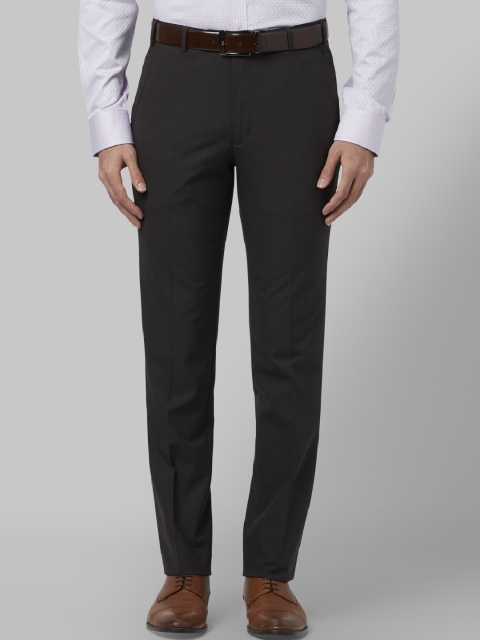 

Park Avenue Men Brown Slim Fit Self Design Formal Trousers
