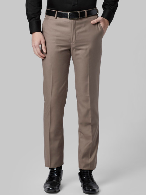

Park Avenue Men Brown Slim Fit Solid Formal Trousers