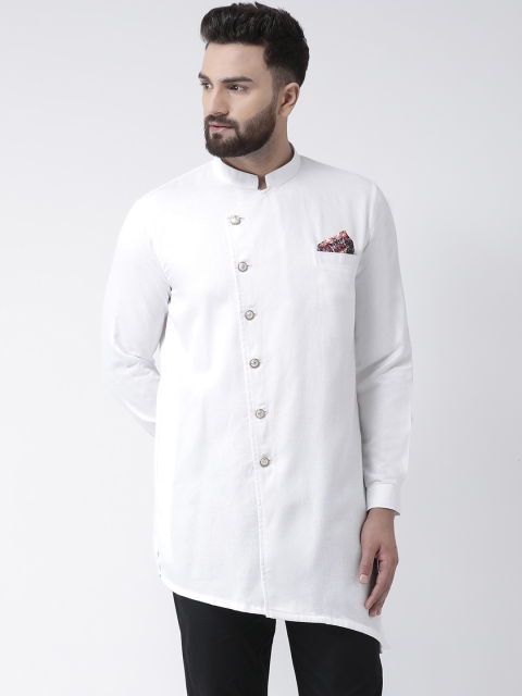 

I Know Men White Solid Straight Kurta