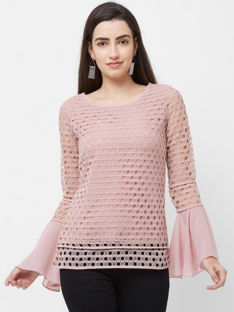 

Soie Women Pink Self Design Top