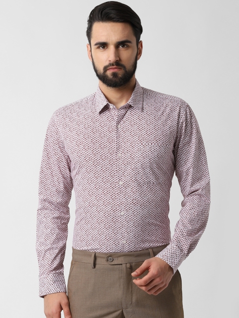 

Peter England Men White & Red Regular Fit Printed Formal Shirt