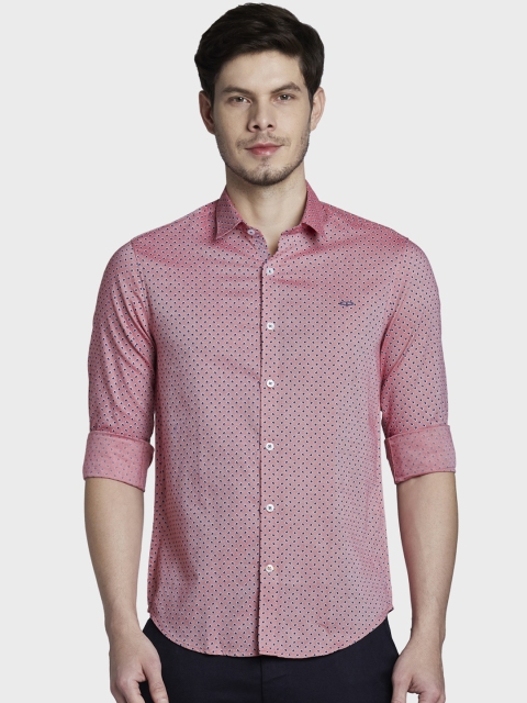 

ColorPlus Men Red & Blue Slim Fit Self Design Casual Shirt