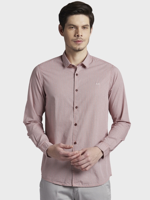 

ColorPlus Men Red Regular Fit Striped Casual Shirt