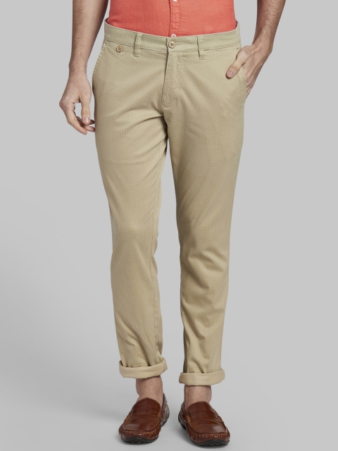 

Parx Men Tan Brown Regular Fit Printed Regular Trousers