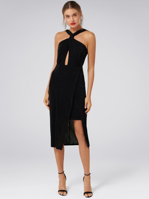 

Forever New Women Solid Black Sheath Dress