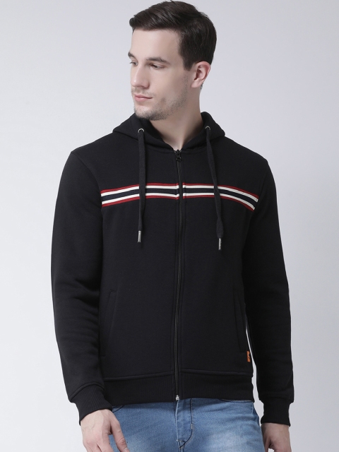

Club York Men Black Solid Hooded Sweatshirt