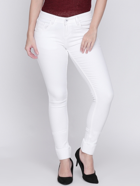 

High Star Women White Slim Fit Mid-Rise Clean Look Stretchable Jeans