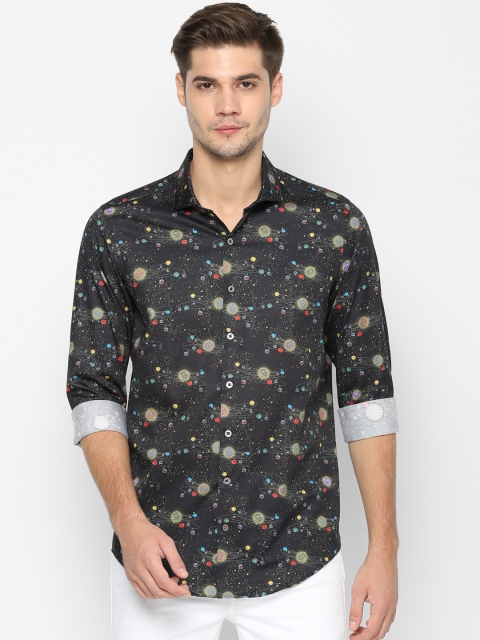 

SIMON CARTER LONDON Men Black Slim Fit Printed Casual Shirt