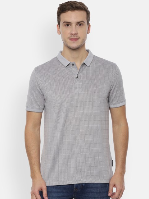 

Van Heusen Men Grey Checked Polo Collar T-shirt