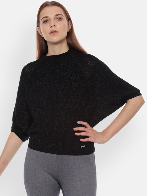 

Van Heusen Woman Black Solid Blouson Top