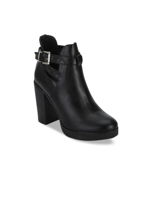 

Truffle Collection Women Black Solid Heeled Boots