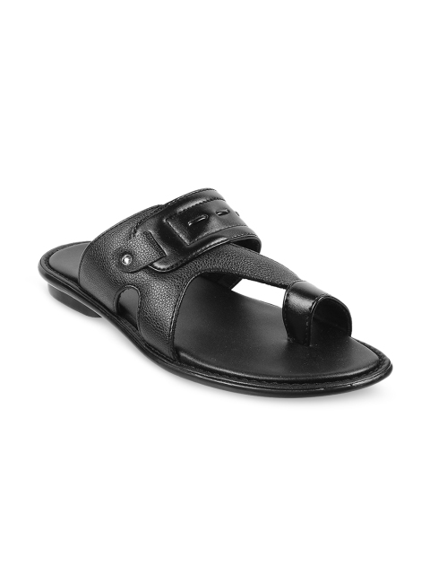 

Metro Men Black Leather Comfort Sandals