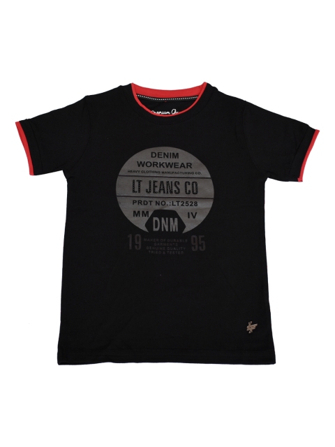 

Lil Tomatoes Boys Black Printed Round Neck T-shirt