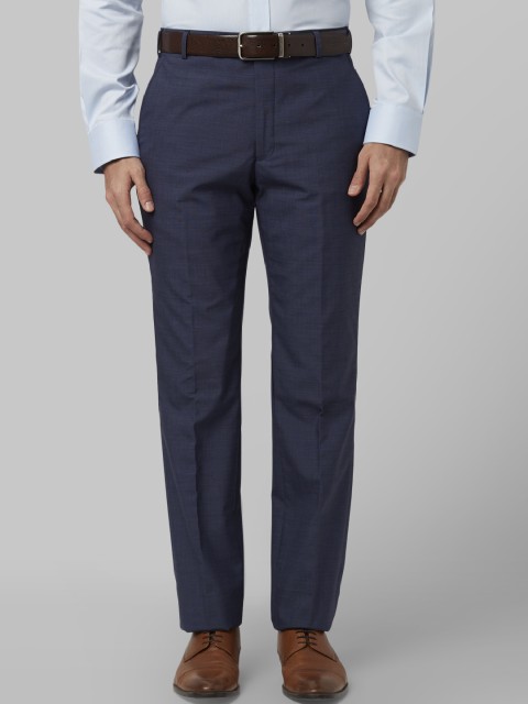 

Park Avenue Men Blue Regular Fit Solid Formal Trousers